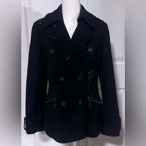 Women's Andrew Marc Cadet Double Breasted Coat in Black